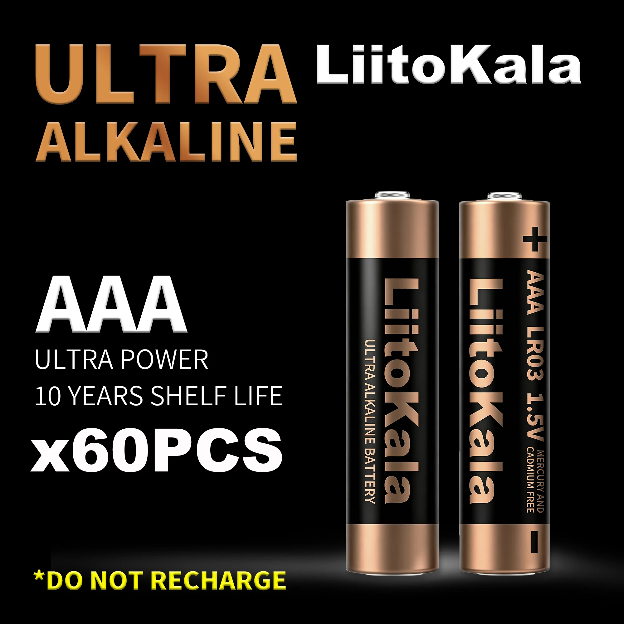 

LiitoKala 1.5V AAA Alkaline Battery Disposable Dry Cell for Wireless Mouse Keyboard LED Light Toy Camera Razor Gamepad