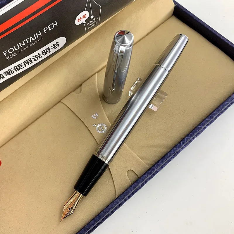 

Original Yong Sheng Wings 601a All Steel Vacuum Piston 14K Gold Nib Fountain Penf Eather Caligraphy Pen Large Capacity