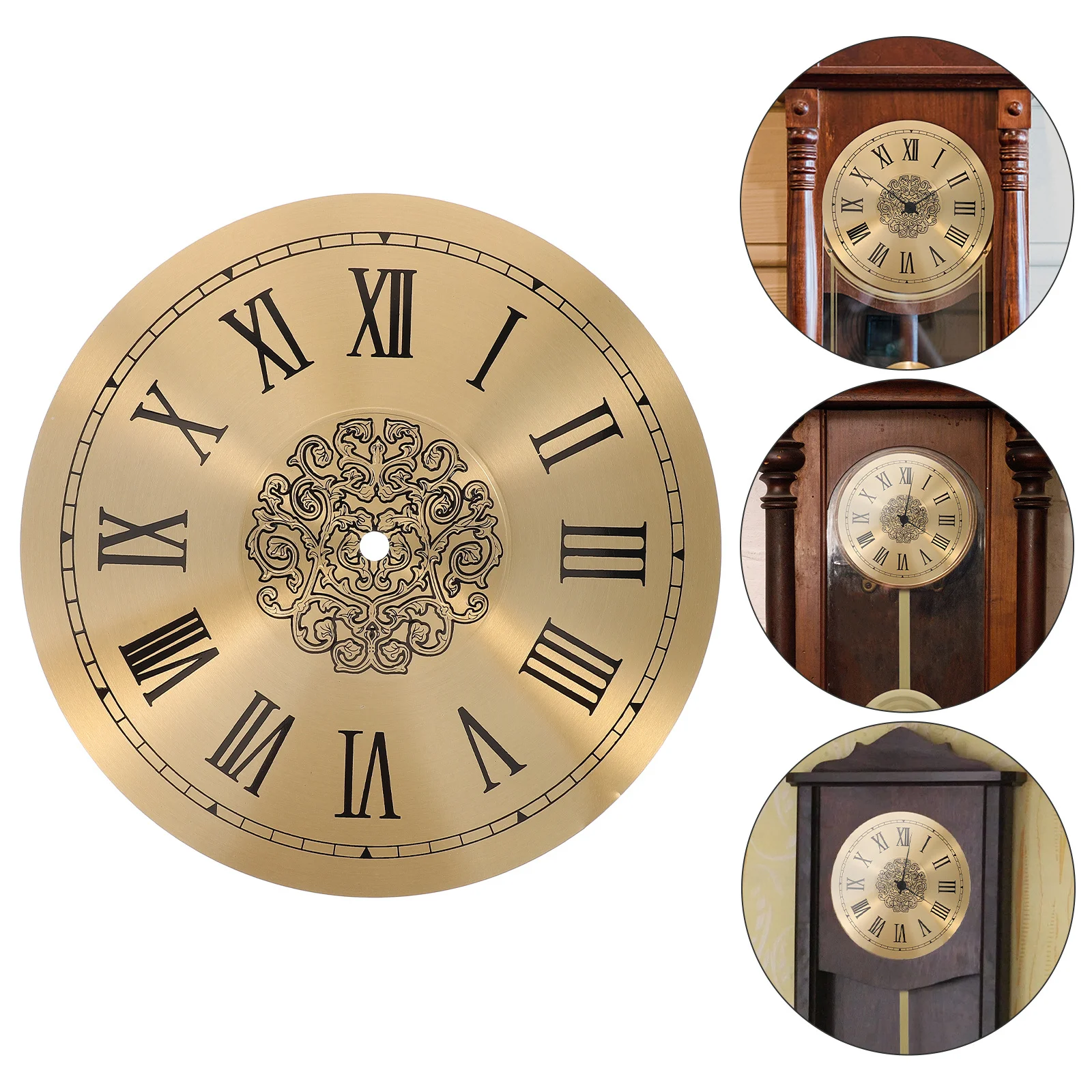 

Aluminum DIY Clock Dial Roman Numeral Replacement Wall Clock Part Durable DIY Round Dial Accessory Islamic Decoration for Home