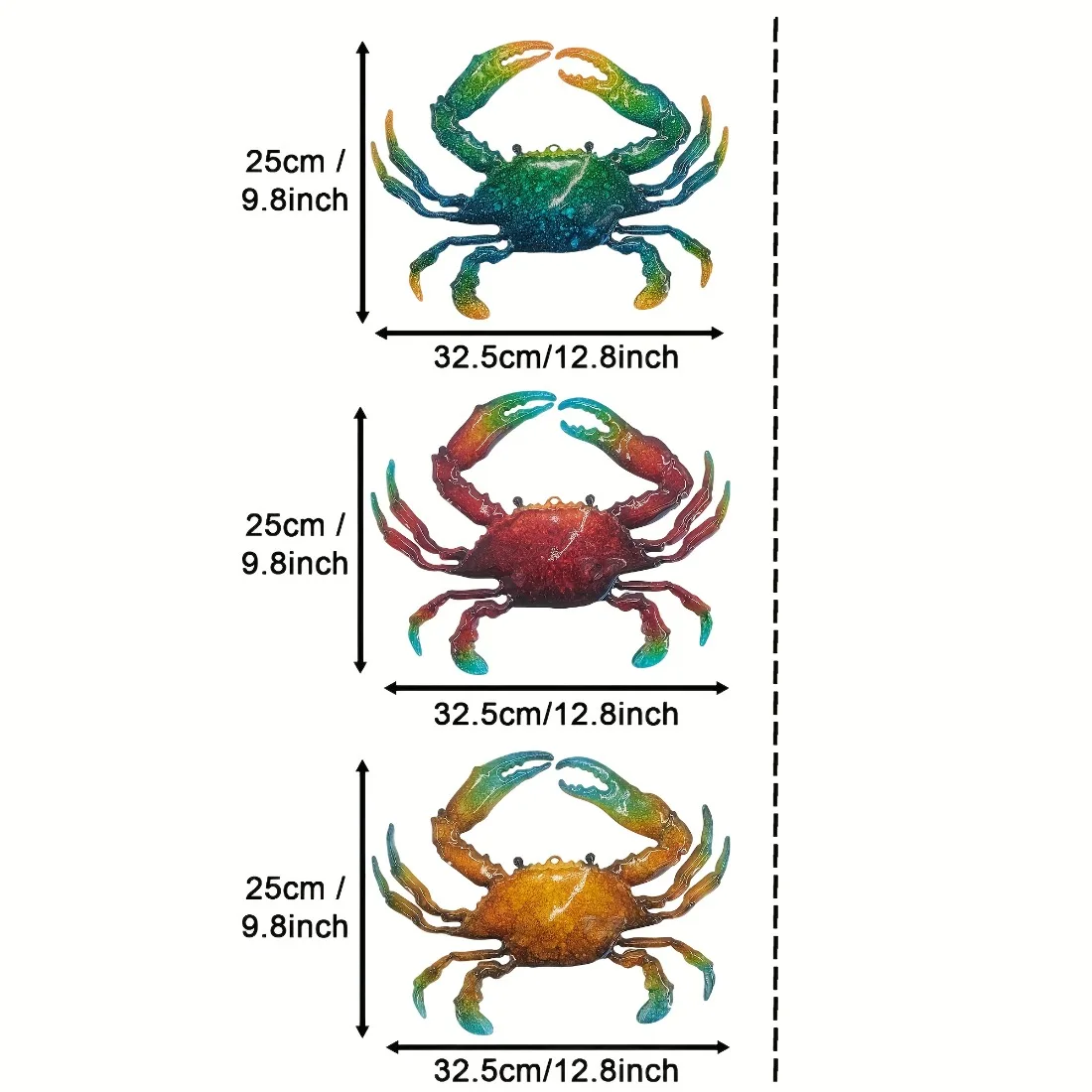 CIFBUY Multi-color Cute Crab Metal Decorations, 3 Colors Available Sold Separately or Mixed Combo Set