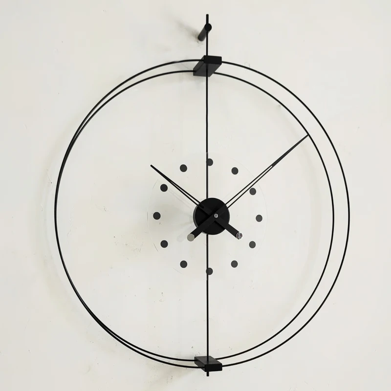 

Spanish round decorative table minimalist home living room dining room fashion silent wall clock solid wood big hand creative ta