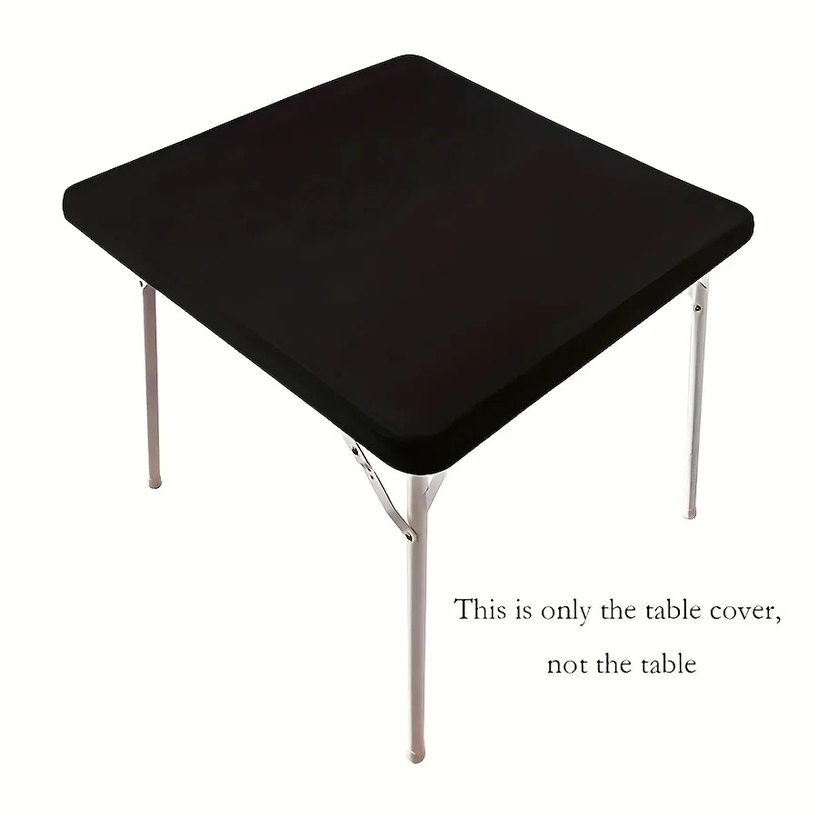 Square Stretchable Polyester Tablecloth, Table Cover for Christmas Parties, Indoor/outdoor Picnics and Camping