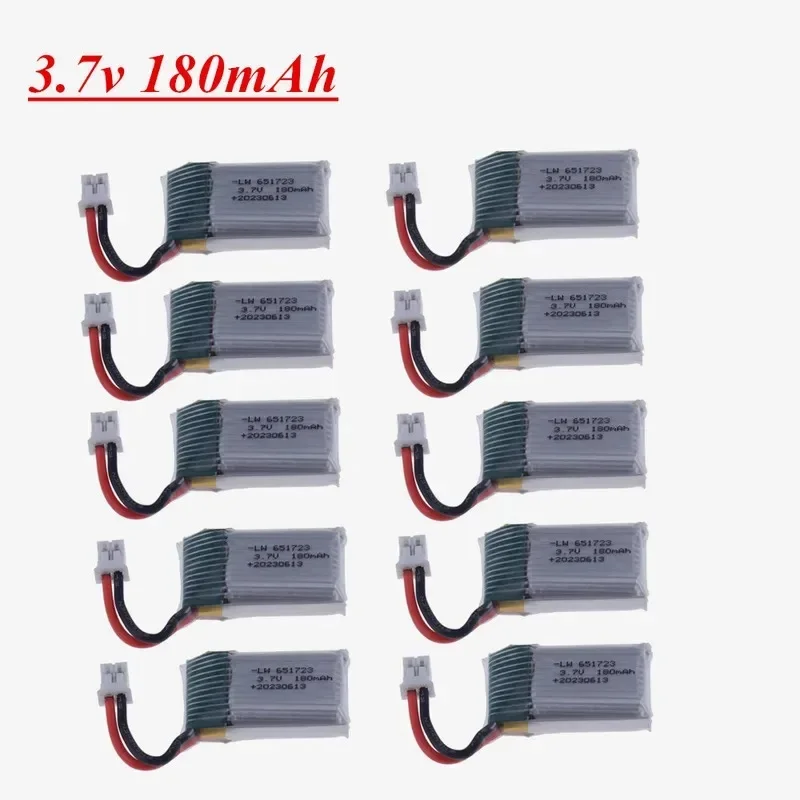 1/3/5/10Pcs 3.7v 180mah 651723   LIPO Battery For JJRC H36 E010 E010C E011 E013 F36 NH010 Battery RC Quadcopter Spare parts zm