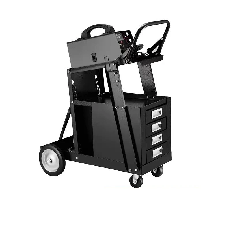 

Double-layer Heavy-duty Welding Machine Cart with 360° Rotating Wheels and Storage Cabinet for TIG ARC Plasma Cutting Machines