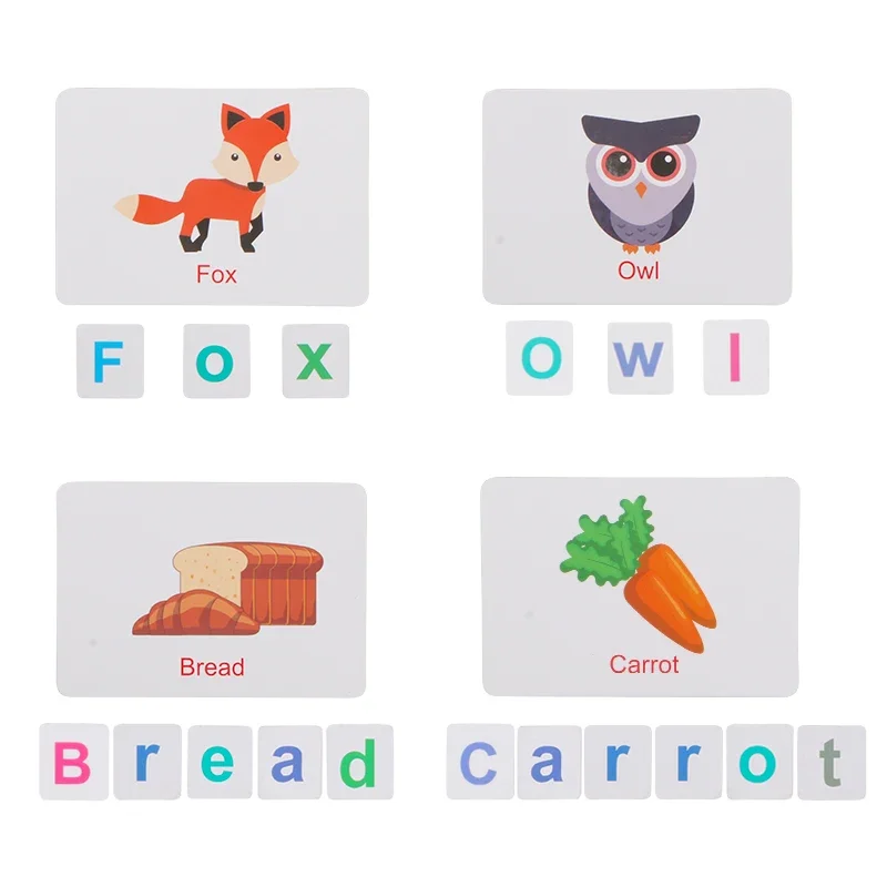 어린이 교육 장난감 철 상자 자기 퍼즐 알파벳 단어 맞춤법 조기 교육 학습 게임 몬테소리 재료