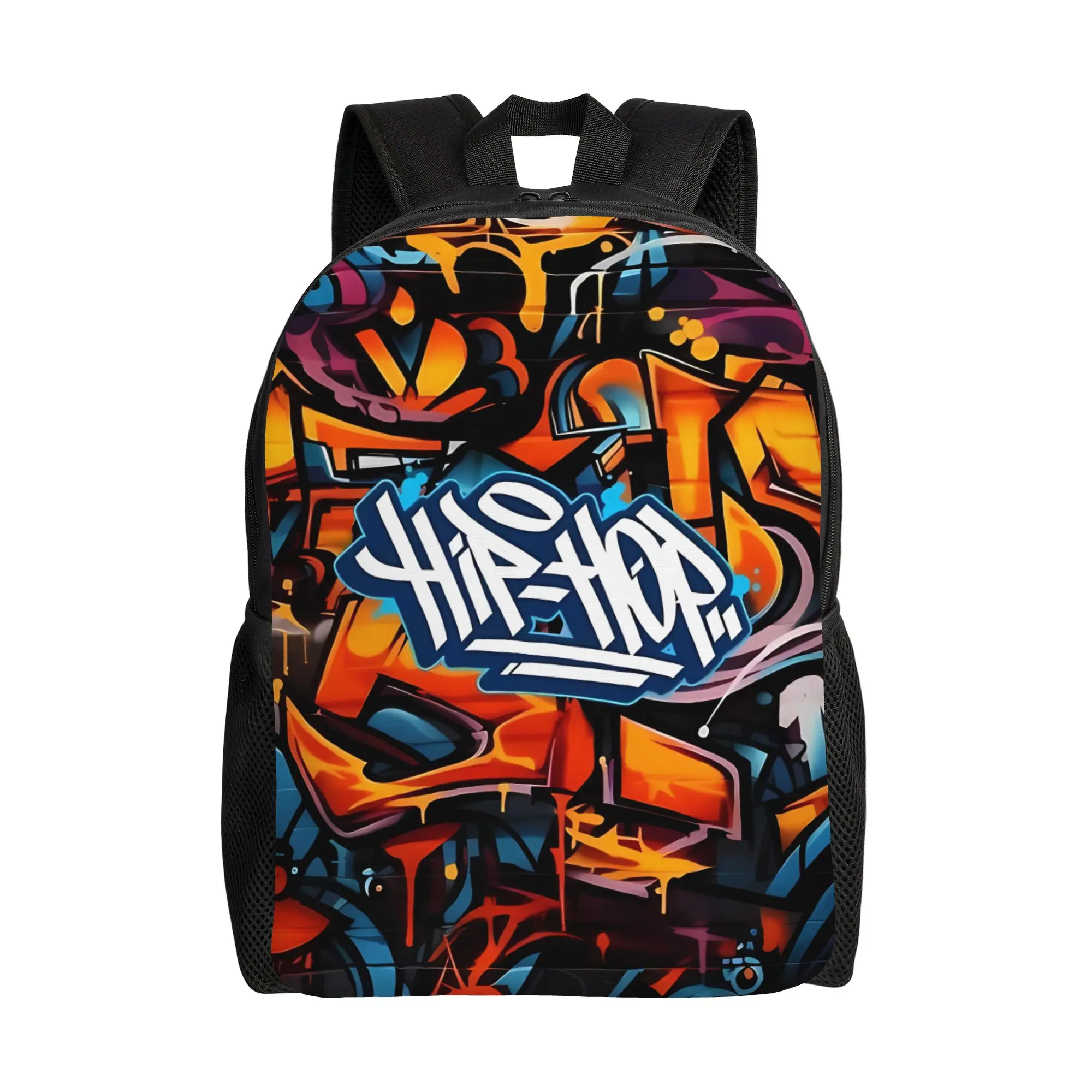 Mochila escolar Y2K Hip Hop con arte urbano y grafiti para mujer, mochila diaria de gran capacidad para portátil, temporada de regreso a clases