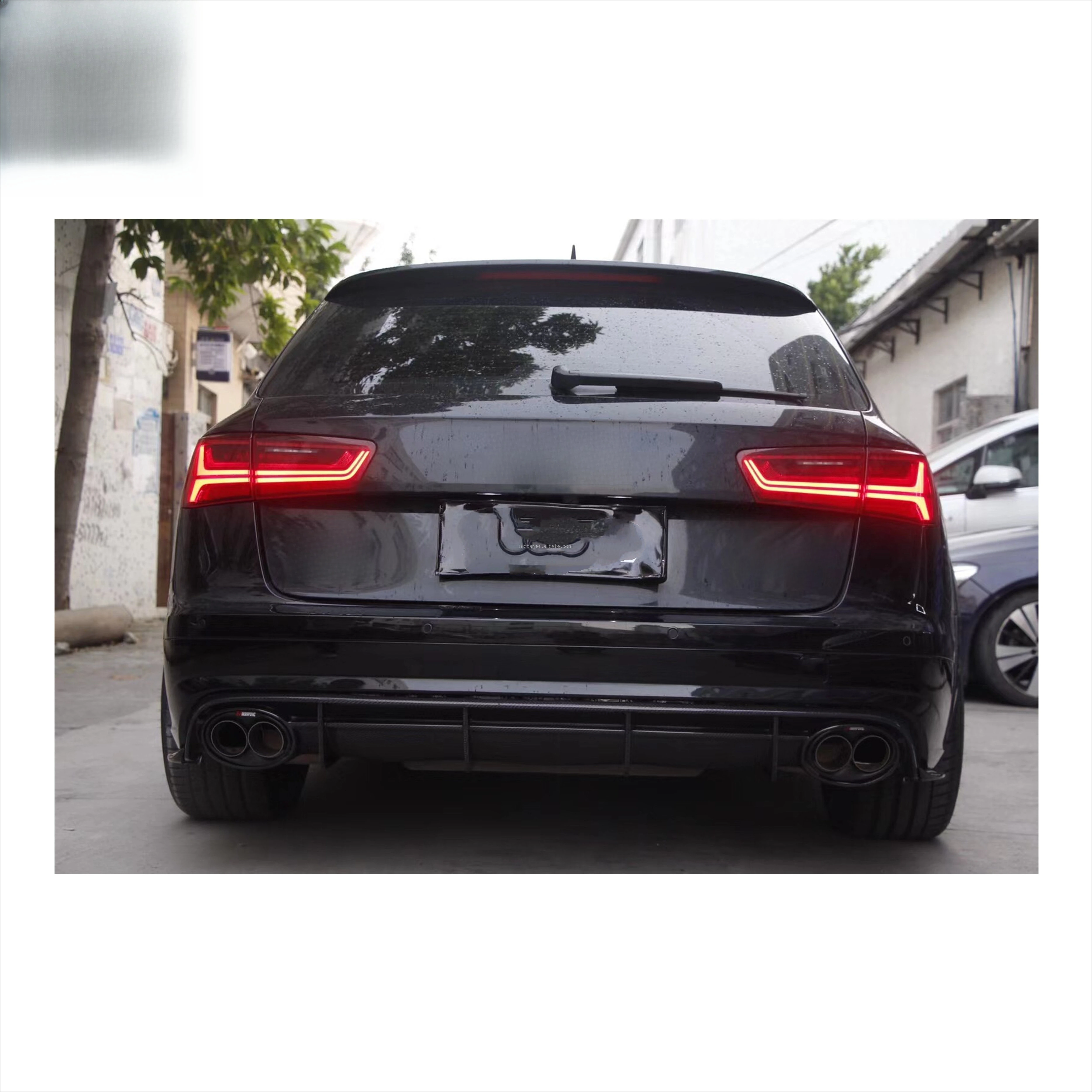RS6-Style Carbon Fiber Rear Diffuser & Exhaust Exit for 2012-2014  A6 allroad C7​