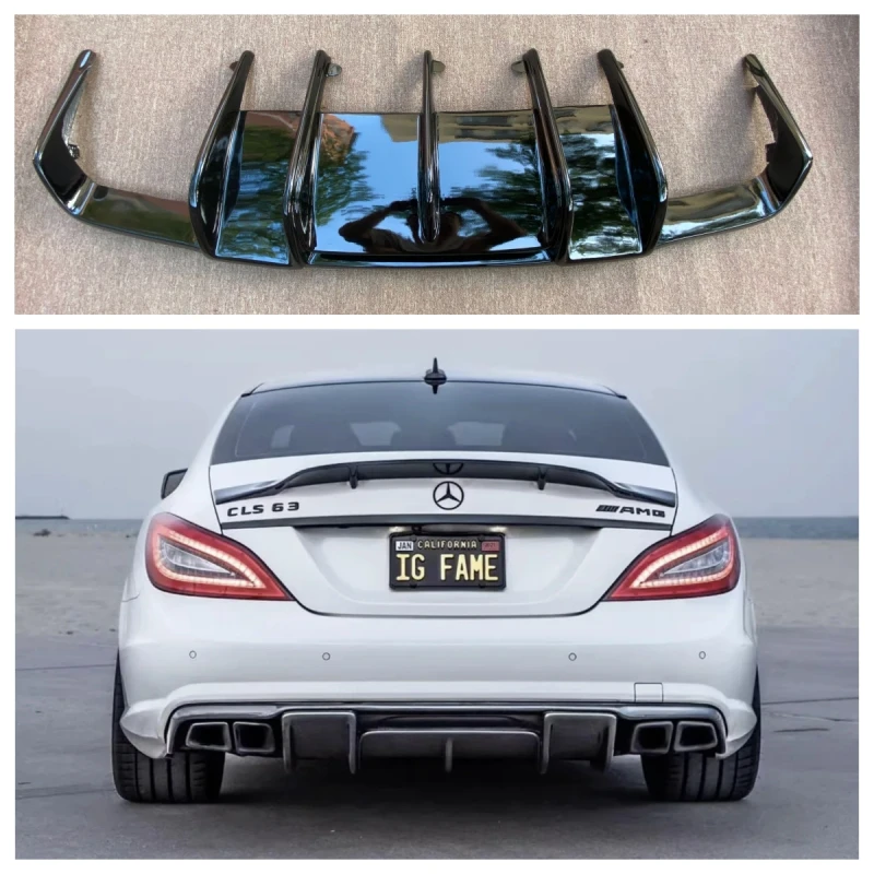 

For W218 R Style Carbon Fiber Rear Bumper Lip Diffuser For Mearcedes Benz W218 CLS350 CLS63 AMG Bumper 2011-2016