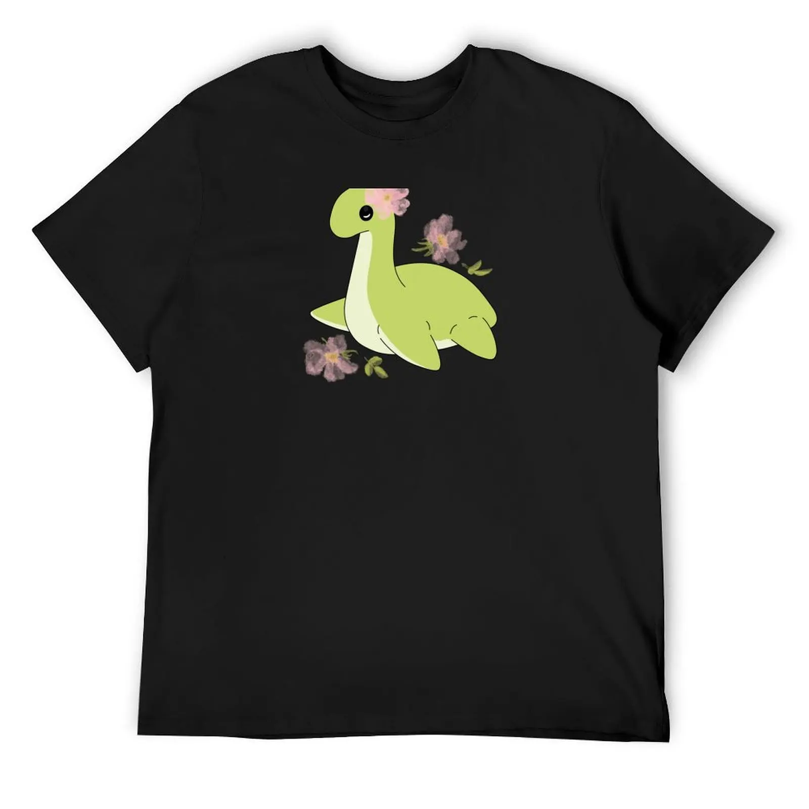 

Floral Nessie T-Shirt blanks luxury designer plus sizes kawaii clothes shirts men graphic