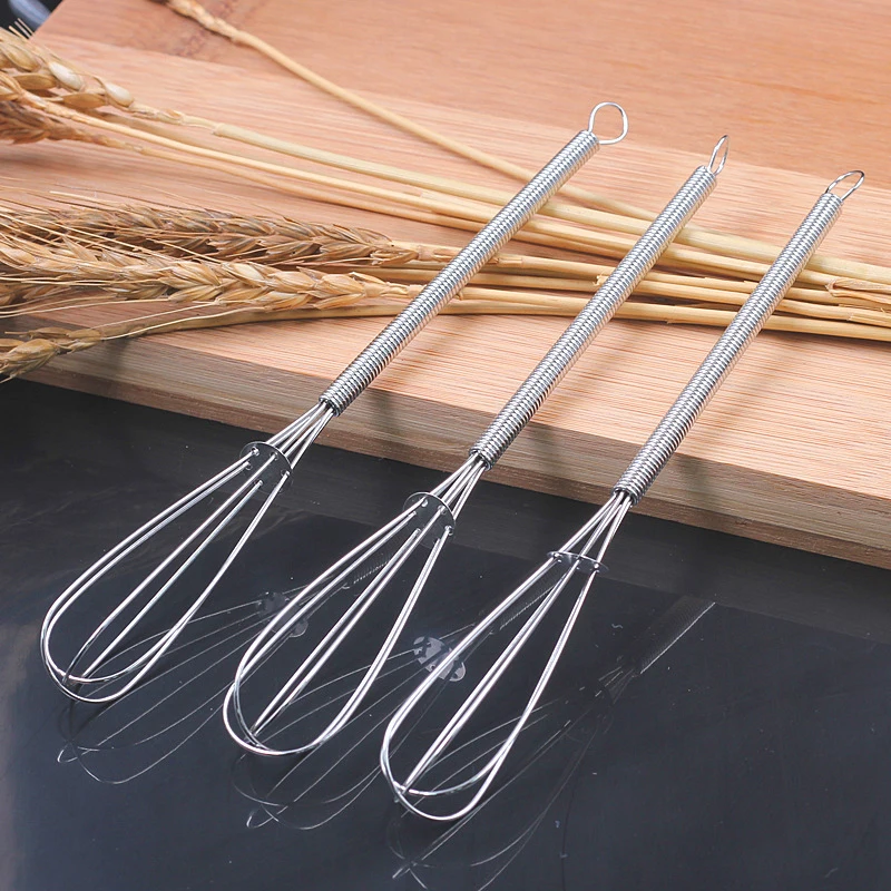 Small Egg Beater Stainless Steel Hand Pressure Whisk Balloon Kitchen Tools Self Turning Cream Sauce Utensils Whisk Manual Mixer