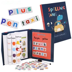 Libri di parole di ortografia magnetica per bambini gioco Montessori per bambini apprendimento educazione scrittura inglese sussidi didattici alfabeto giocattoli in legno