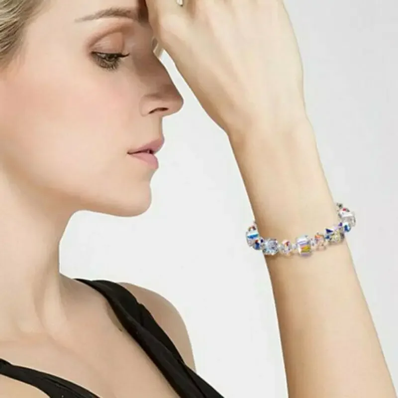 2025 Crystal Rhinestone Adjustable Bracelet Bangle Wedding Wristband Bridal Gift Jewelry Crystal Bracelet Gift for Girlfriend