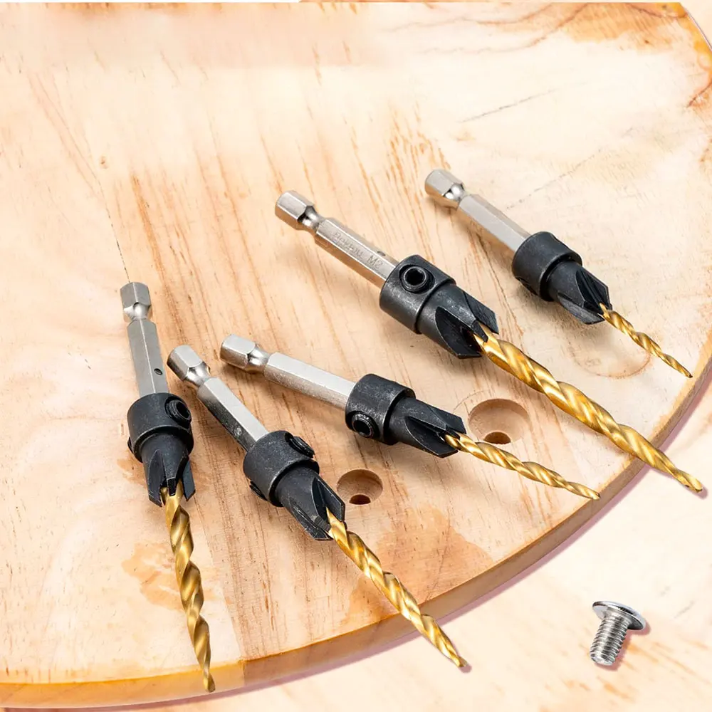 Binoax Madeira escareado Drill Bit Set, SAE afilado broca, 1/4 \