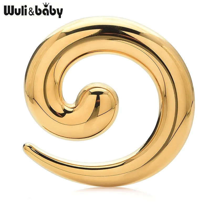 Wuli&baby Geometryczne broszki ze stali nierdzewnej dla kobiet 2-kolorowe broszki w prostym stylu Prezenty