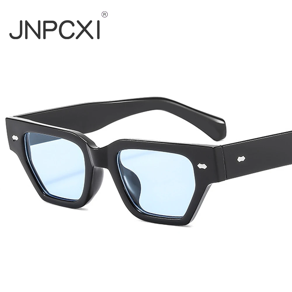 JNPCXI Retro Cat Eye Women Sunglasses Fashion Rivets Men Black Yellow Shades UV400 Sun Glasses