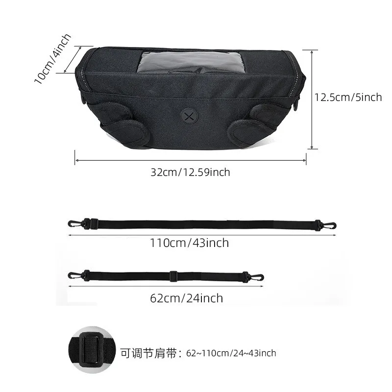 For Yamaha BMW Triumph Modified Motorcycle Front Navigation Bag Front Hanging Storage Bag Large Capacity Waterproof Touch Screen