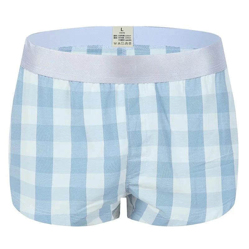 Men Cotton Boxers Shorts Loose Multicolor Male Plaid Underwear Homewear Comfortable Arrow Pants