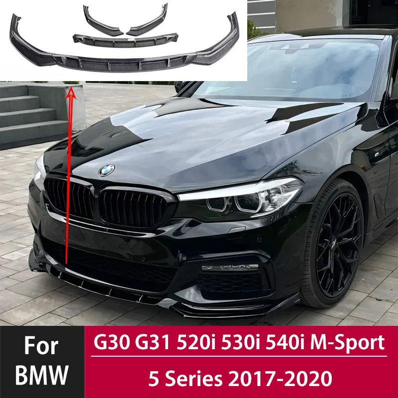 For BMW 5 Series G30 G31 520i 530i 540i M-Sport 2017-2020 Car Front Bumper Lip Spoiler Diffuser body kit Guard Protector Cover