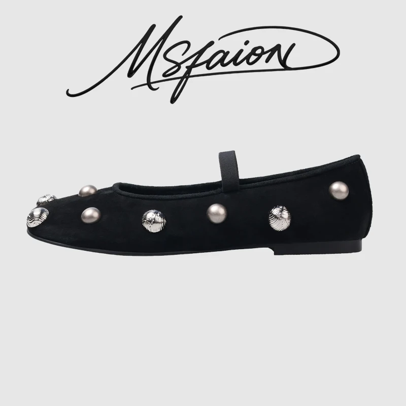 

Korean Style Women's Flats 2026 Spring Sheepskin Suede Loafers Slip On Comfortable Casual Shoes Round Toe Soft Daily Wear Ladies