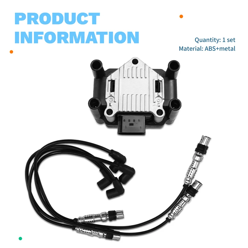 

ABQB-03F905409C 032905106E Car Ignition Coil Ignition Cable Kit For A1 A3 VW BEETLE CADDY POLO 1.2T