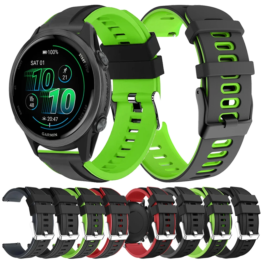 سيليكون 22 مللي متر 20 مللي متر استبدال حزام ل Garmin Forerunner 570 265 165 55 الرياضة سوار Venu sq 2 3/Vivoactive 6 5 4 نقل حزام الساعات