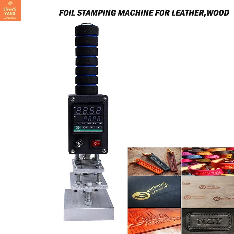 Hand-Held Leather Hot Foil Stamping Machine Copper Mould Stamp Wooden Paper LOGO Labeling Soldering Hot Pressing Branding Iron