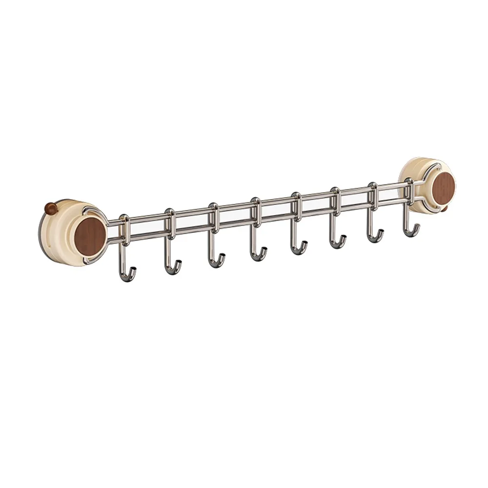 

8 Hooks Suction Cup Kitchen Hook Sliding Space Saving Flatware Storage Rack Adjustable Multi-Purpose Hanging Flatware Organizer