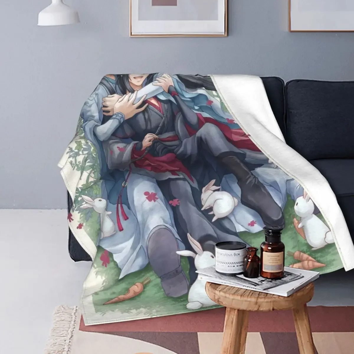 Grandmaster Of Demonic Cultivation The Untamed Blankets Lan Zhan Wei Wuxian Anime Lgbt Flannel Throw Blankets for Bedspread