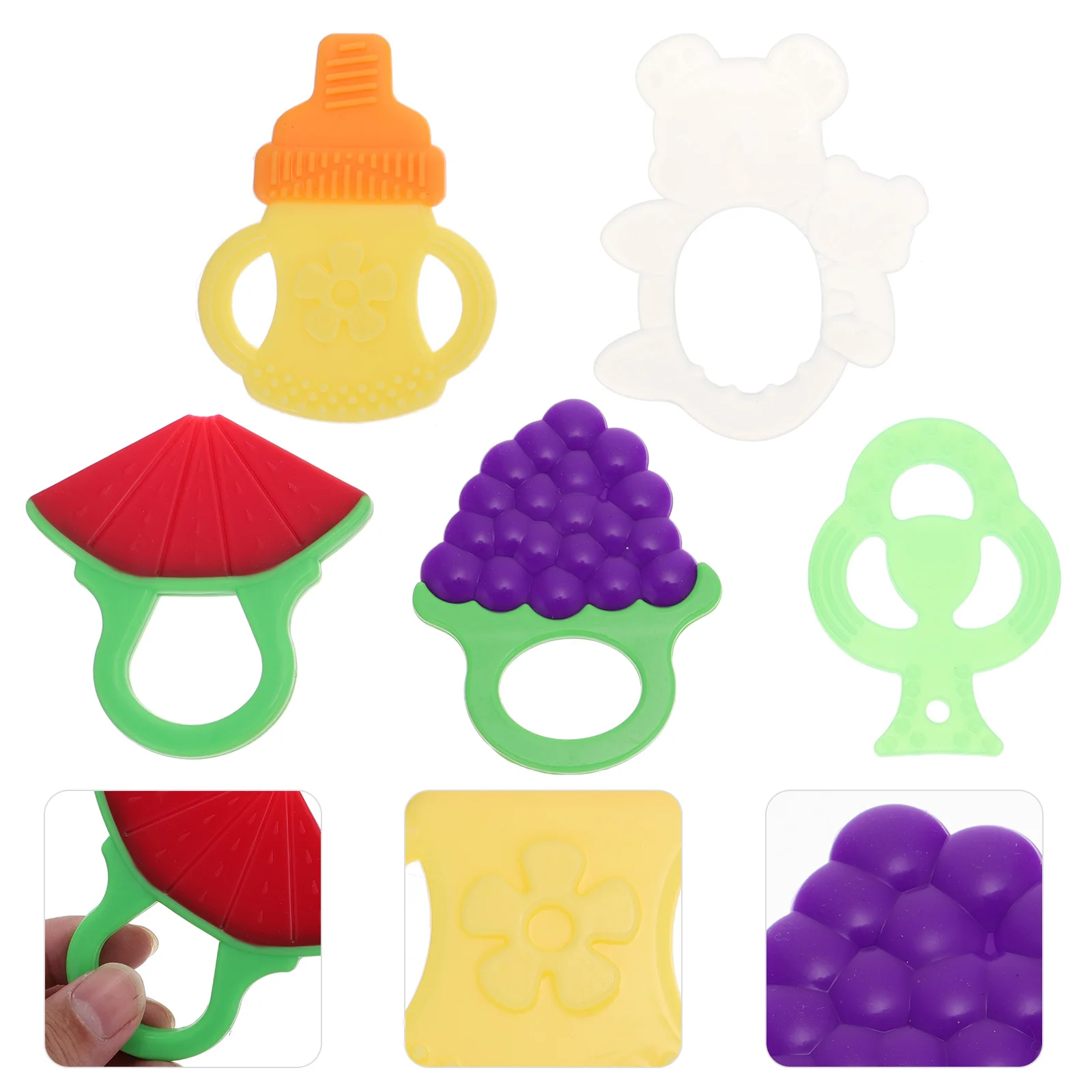 

5 Pcs Toy Grinding Sticks Baby Mouth Infant Gum Teether Newborn Silica Gel Teething
