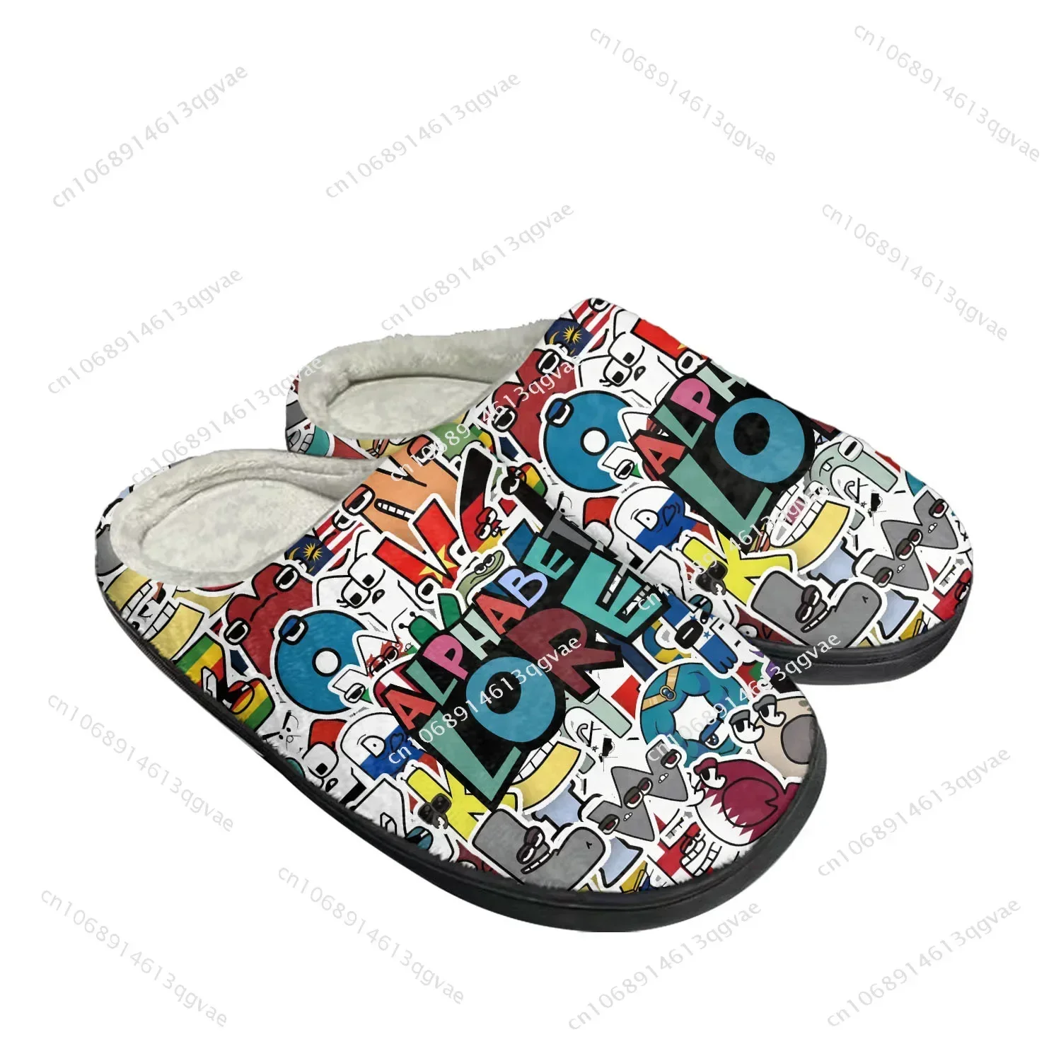 Alphabet Lore Home Cotton Custom Slippers High Quality Mens Womens Plush Bedroom Casual Keep Warm Shoes Custom Thermal Slipper