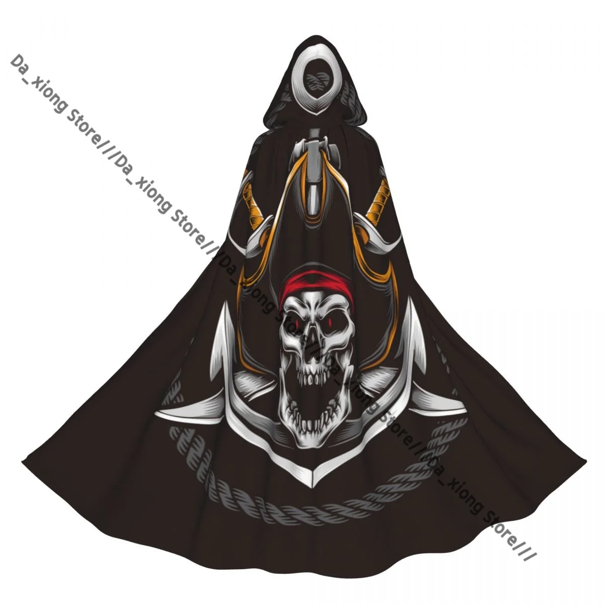 Capa de bruja pirata con calavera gritando, disfraz de Halloween, capa Unisex para adultos, capa Retro para edades
