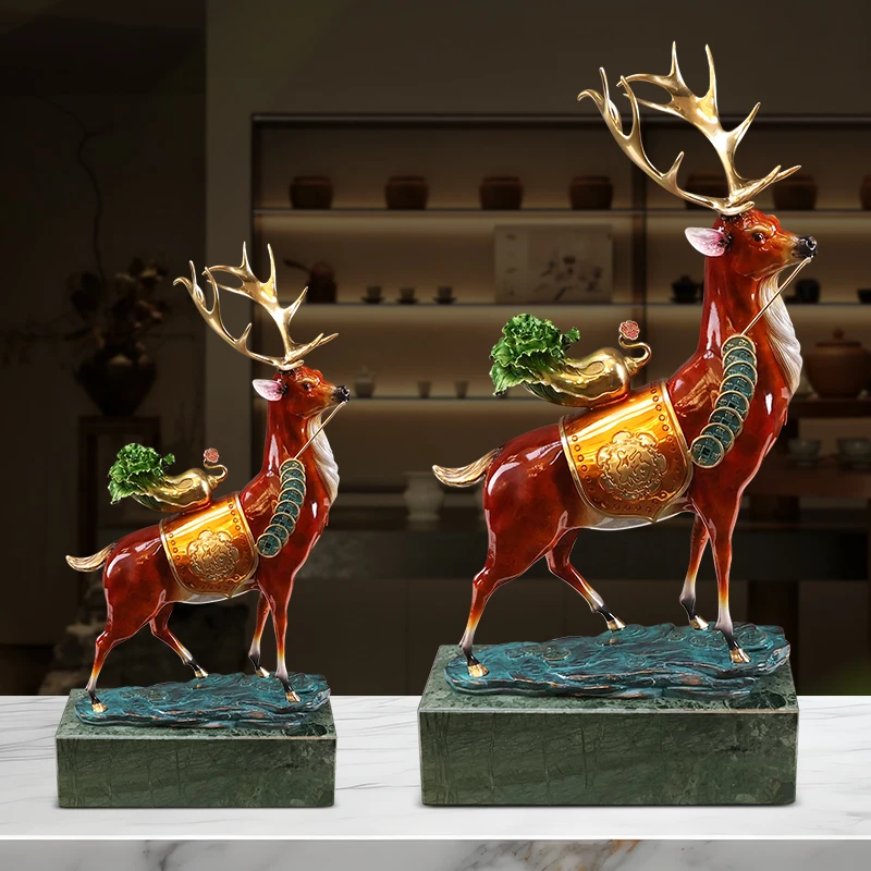 

Brass living room copper deer porch wine cabinet study lucky deer
