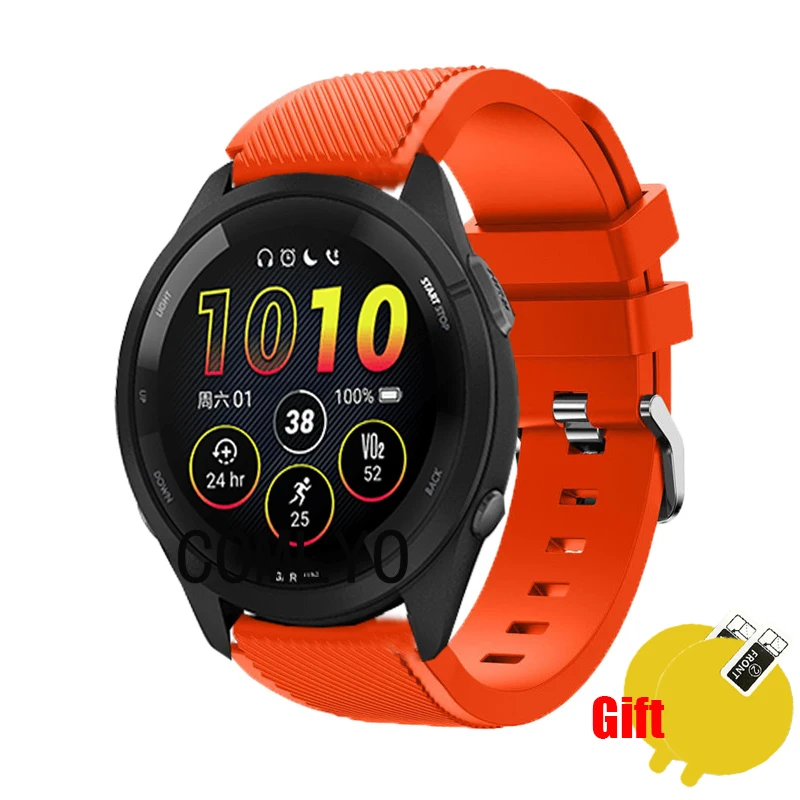 3in1 for Garmin Forerunner 265 255 Smart Watch Strap Band Silicone Replacement Bracelet Screen Protector Films