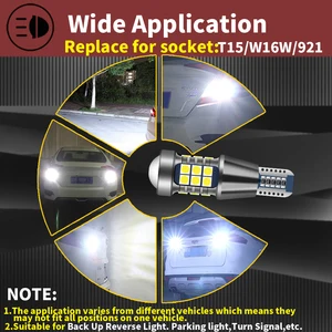 2x W16W T15 921 LED Reverse Light Blub -Glühbirne zu Toyota Rav4 Yaris Vitz Avalon Sienna Tacoma Highlander Sequoia Matrix 4 Korridor 10 Hauptverkäufe Sequoia LED - №6