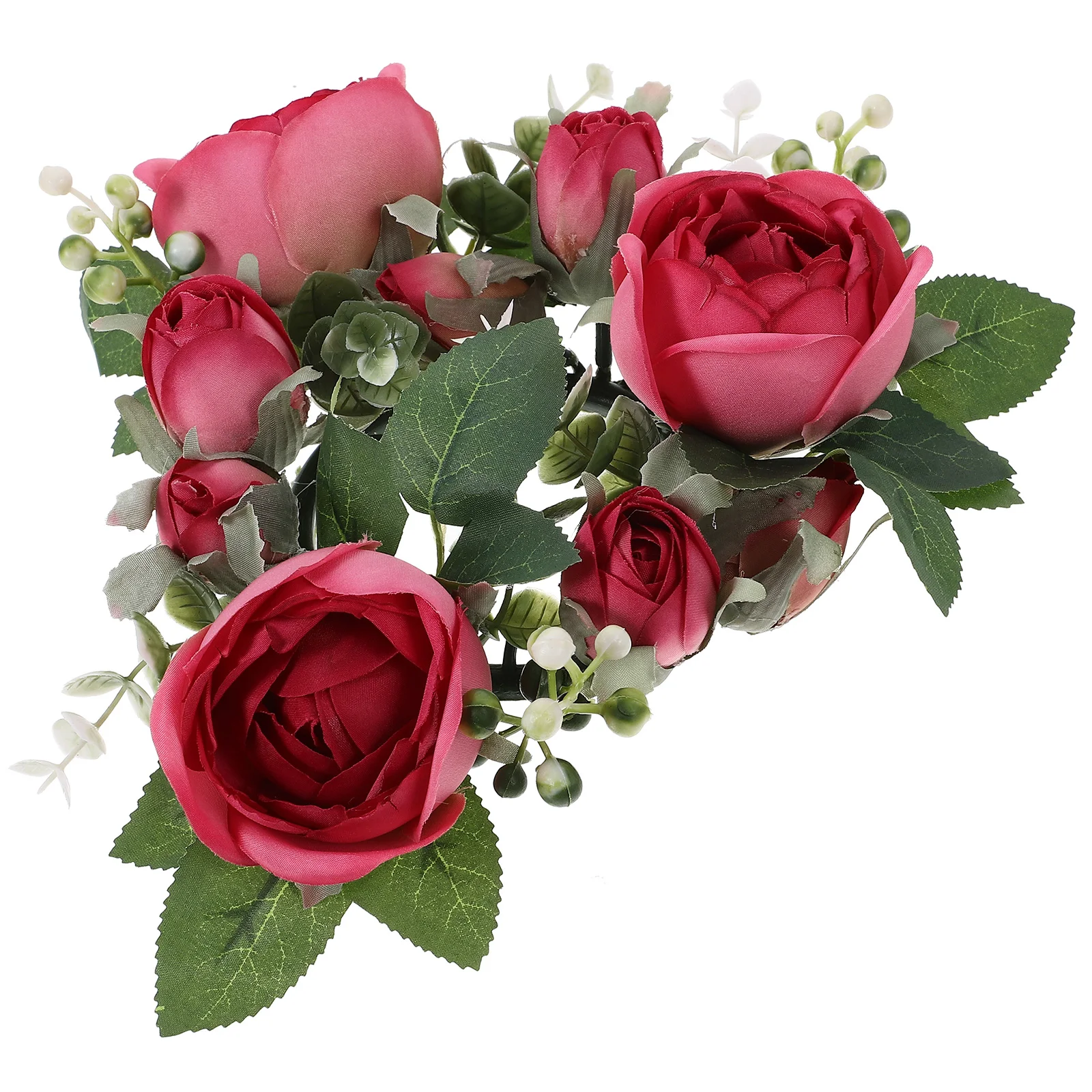 

Artificial Rose Ring Wreath Wedding Decoration Compact Lightweight Hanging Door Festive Atmosphere Realistic Texture