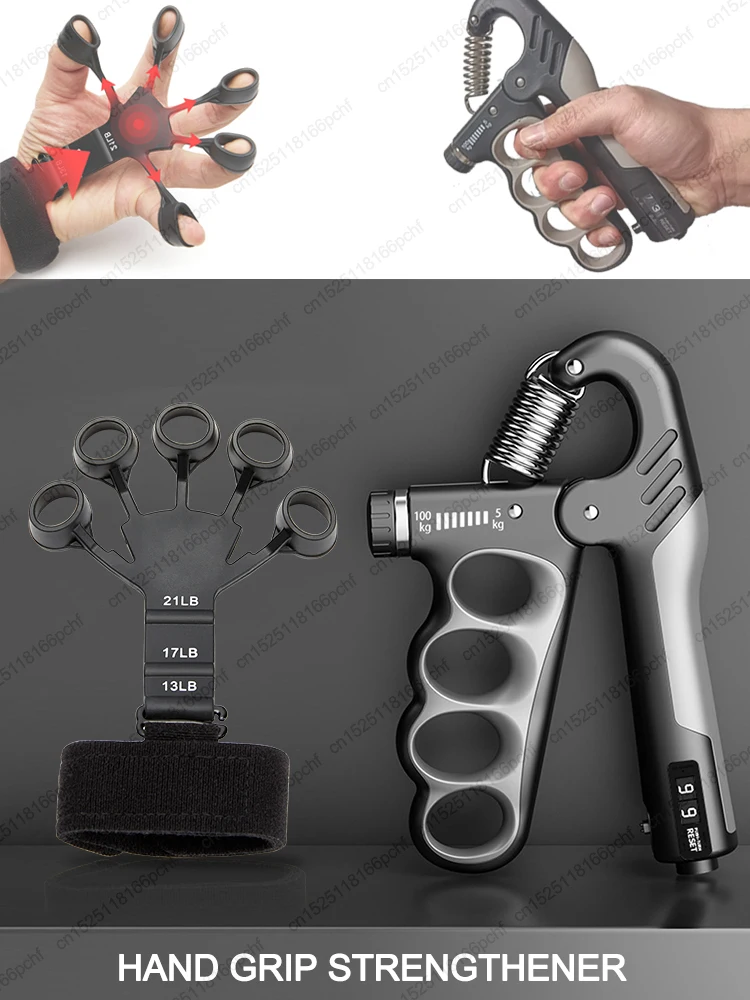 2Pcs Hand Grip Strengthener Set Electronic Counting Gripper Muscle Recovery Fitness Exercise Finger Gripper Strength Adjustable