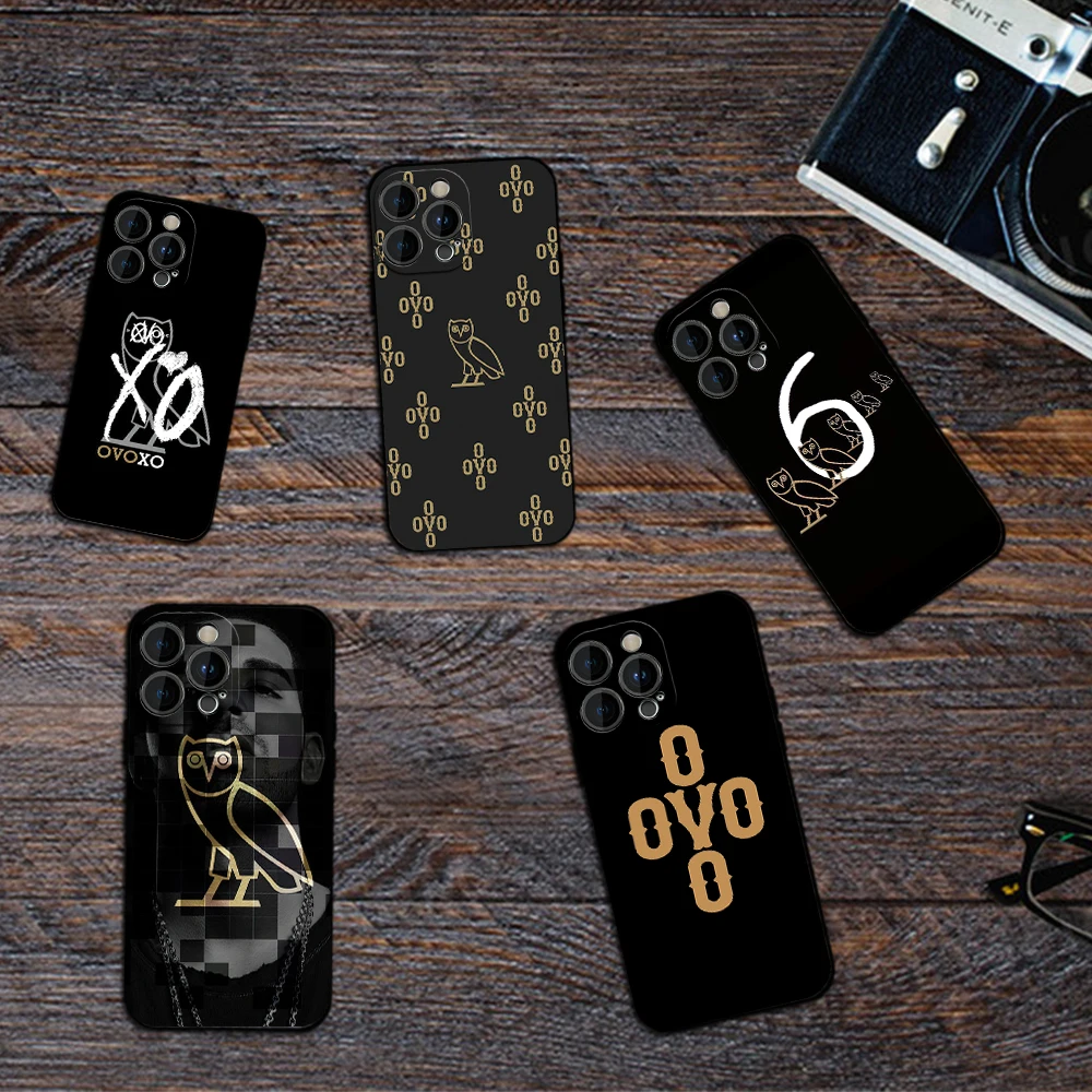 Fashion Luxury Drake O-OVO Phone Case for iPhone 12 11 13 14 15 16 Max Pro Plus Black Soft Silicone Cover