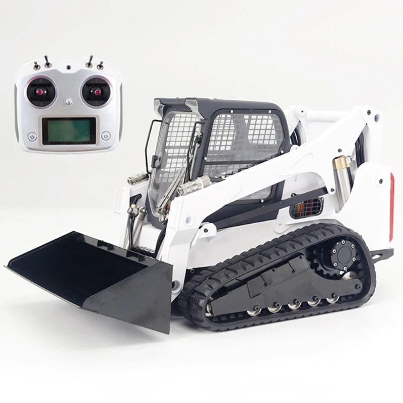 1/14 RC Tracked Metal Hydraulic Skid Steer Loader SM770 RTR Tracked Bobcat Construction Vehicle Model Boy Toy Gift