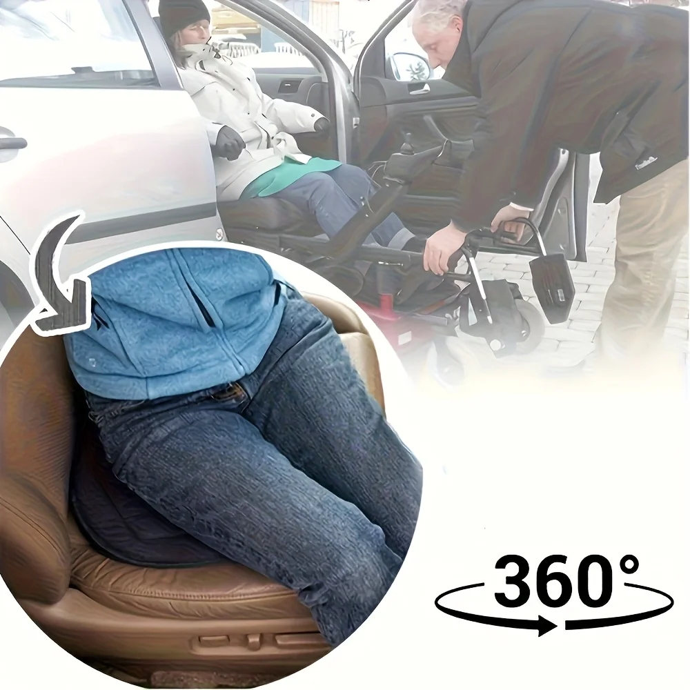 1 조각 360도 회전 카시트 쿠션, 휴대용 미끄럼 방지 원형 이동식 시트 쿠션, 노인, 임산부에게 적합