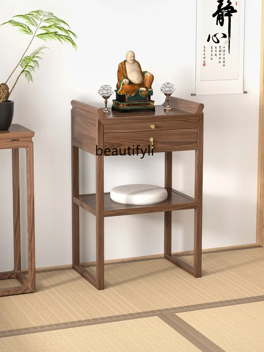 Chinese Household Solid Wood Small Altar Modern Minimalist God of Wealth Tribute Table a Long Narrow Table Incense Table