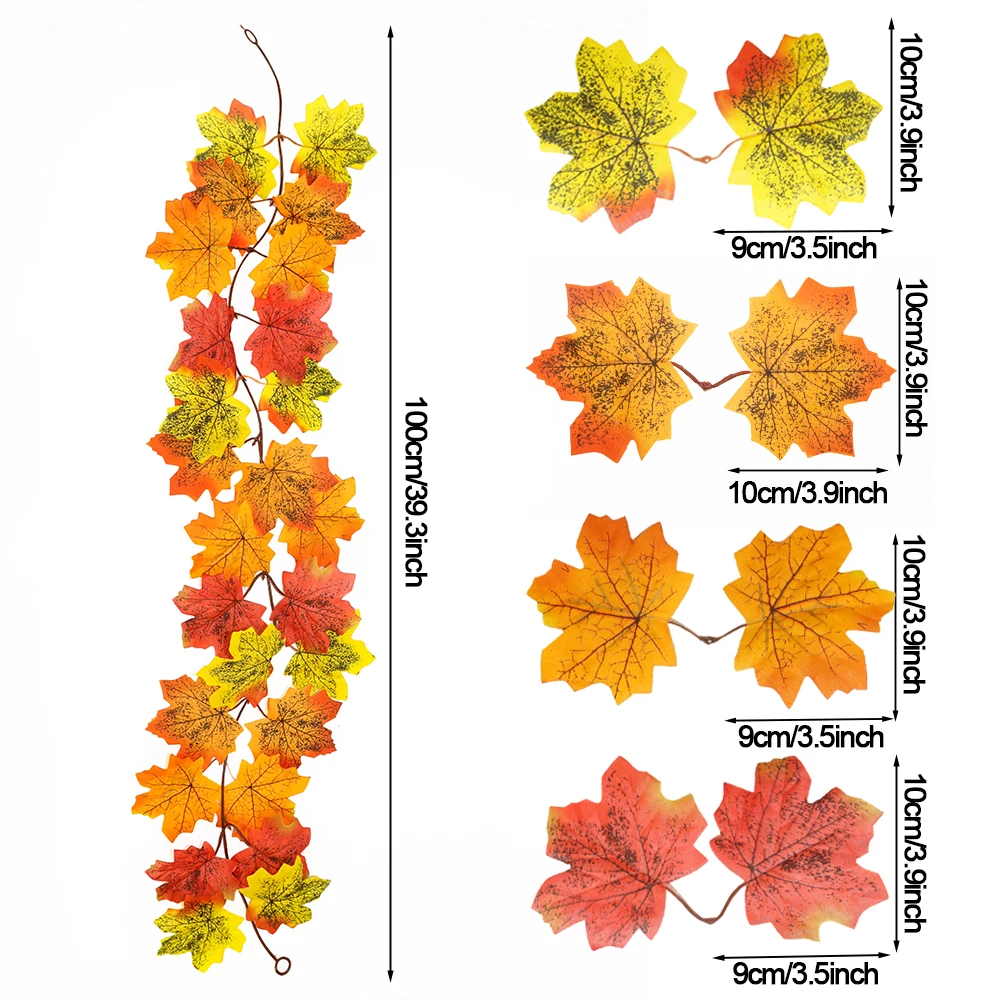 Thanksgiving Dekorationen Herbst Ahorn Rebe Girlande Künstliche Herbst Herbst Laub Girlande Hochzeit Kamin Dekor Halloween Party – Detail 21