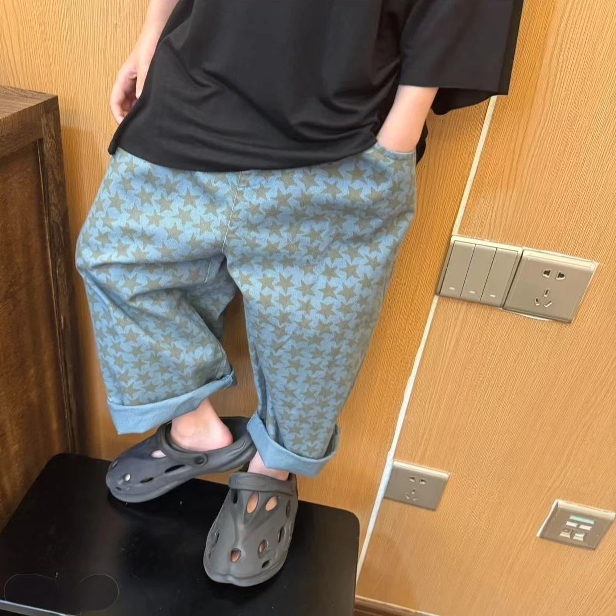 Koreanischer Stil Kinder Freizeithosen Jungen Mädchen Baumwolle Lose Gerade Lange Hosen Frühling Sommer Kleinkinder Kleidung