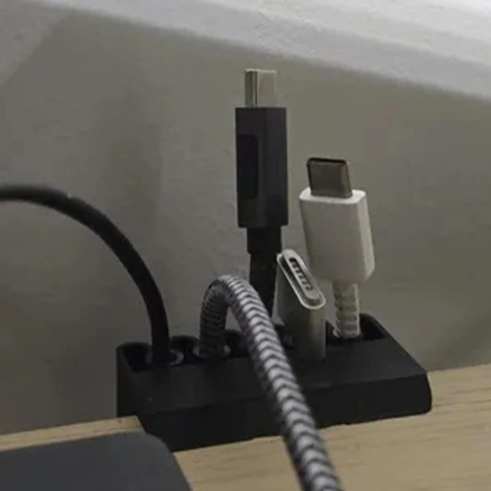 

Wire Holders For Cords 5 Slots Organization Management Desktop Cord Holder For Wall Desktop Nightstand Table Home Dorm Cafe