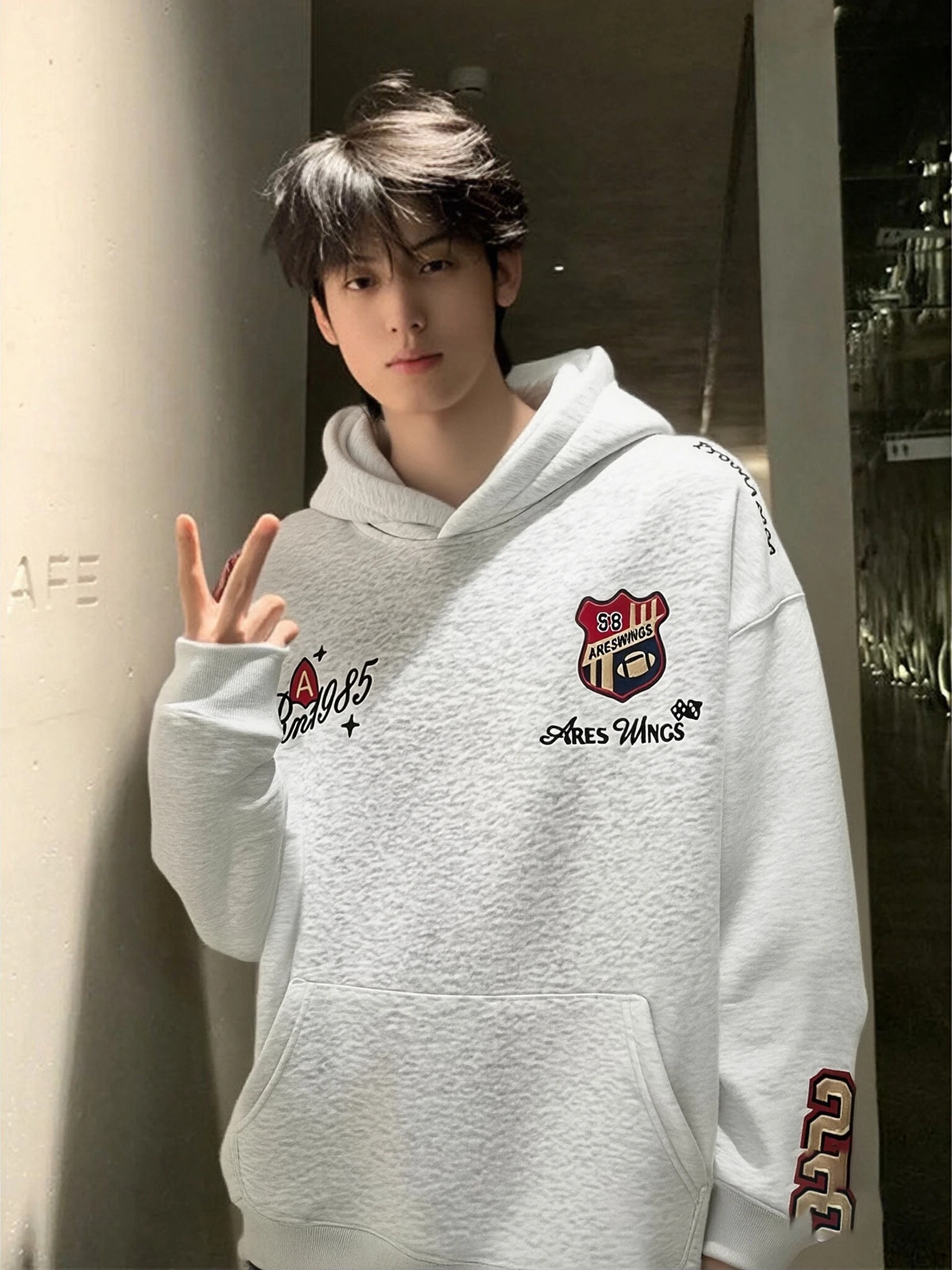 

American Style Heavyweight Hardwashed Hoodie Men's Autumn Winter Embroidered Inner Wear Casual Streetwear for Teens And Youth