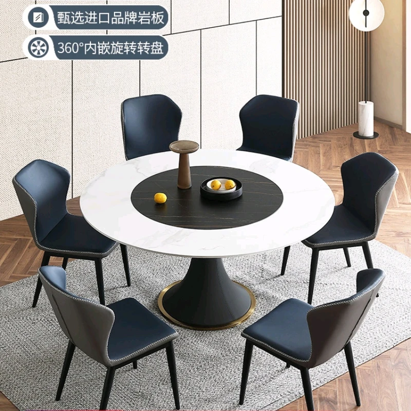 

Stone Plate Round Table Designer Turntable Embedded Rotating Imported Stone Plate Household Large round Table