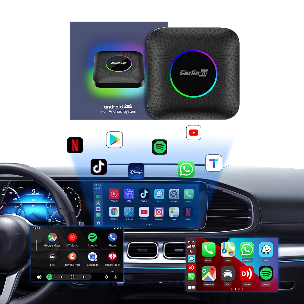 

Carlinkit Box 8G+128GB Portable Wireless Android 13 System Android Auto Multimedia Car Play Box Magic Dongle Carplay