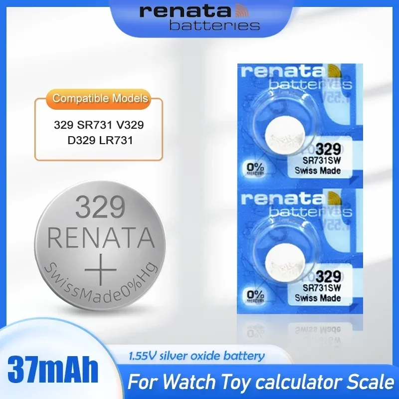 Original Renata 329 SR731SW LR731 D329 V329 1.55V Silver Oxide Watch Battery For Scale Calculator Button Coin Cell Swiss Made