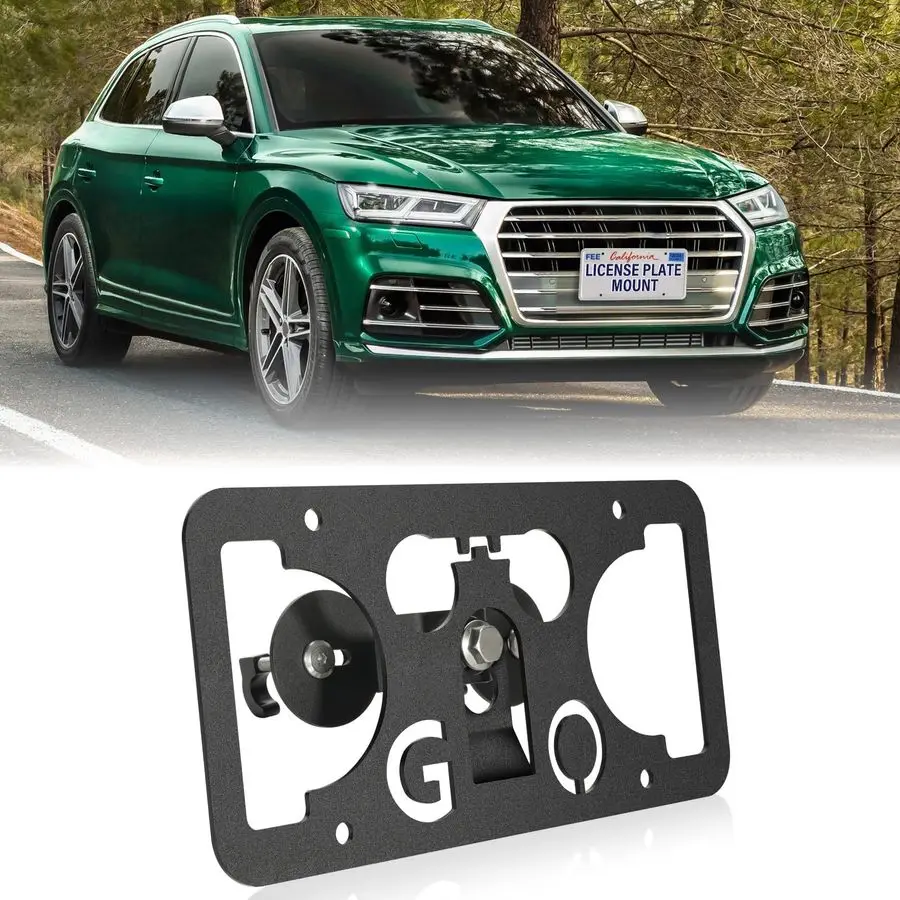 

Bumper License Plate Mount Compatible with Audi SQ5 20182024 80A, No Drill Front Grille License Plate Frames License Plate Brack