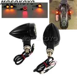 Universal 3 in 1 Rear Brake Taillight Blinker Lamp Mini LED Motorcycle Turn Signal Light Indicators 8mm Screw For Honda Harley