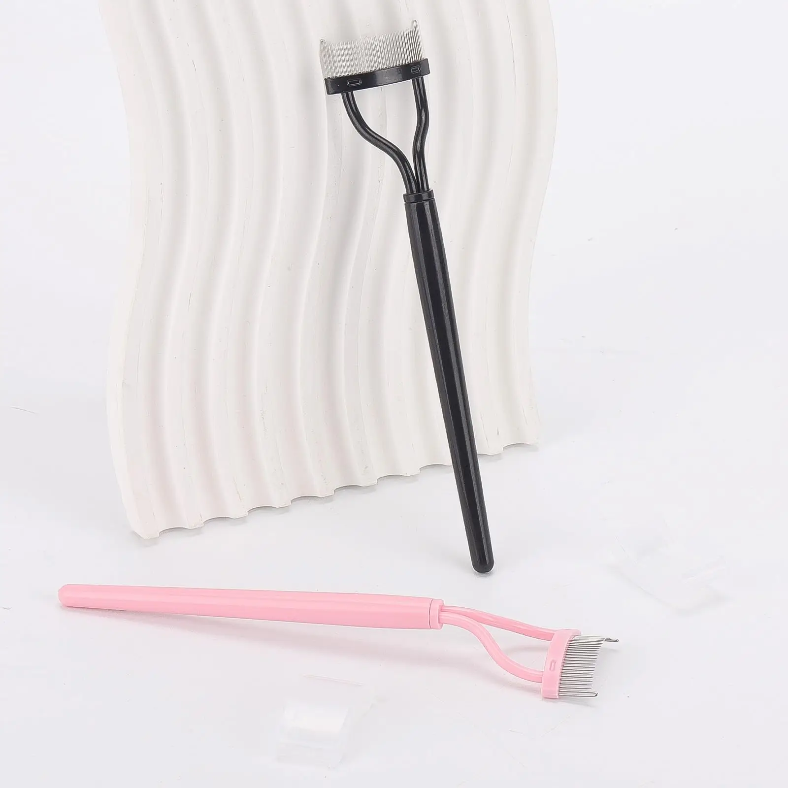 2 Pack Eyelash Separator Tool Lash Comb Mascara Brush for Defining and Separating Clump Free Lashes Light Pink